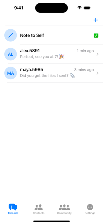 Conversation list screen